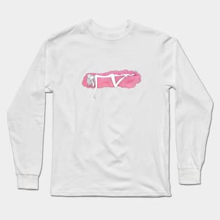 Natula In Love · infatuated girl resting on pink cloud · simple watercolor illustration Long Sleeve T-Shirt